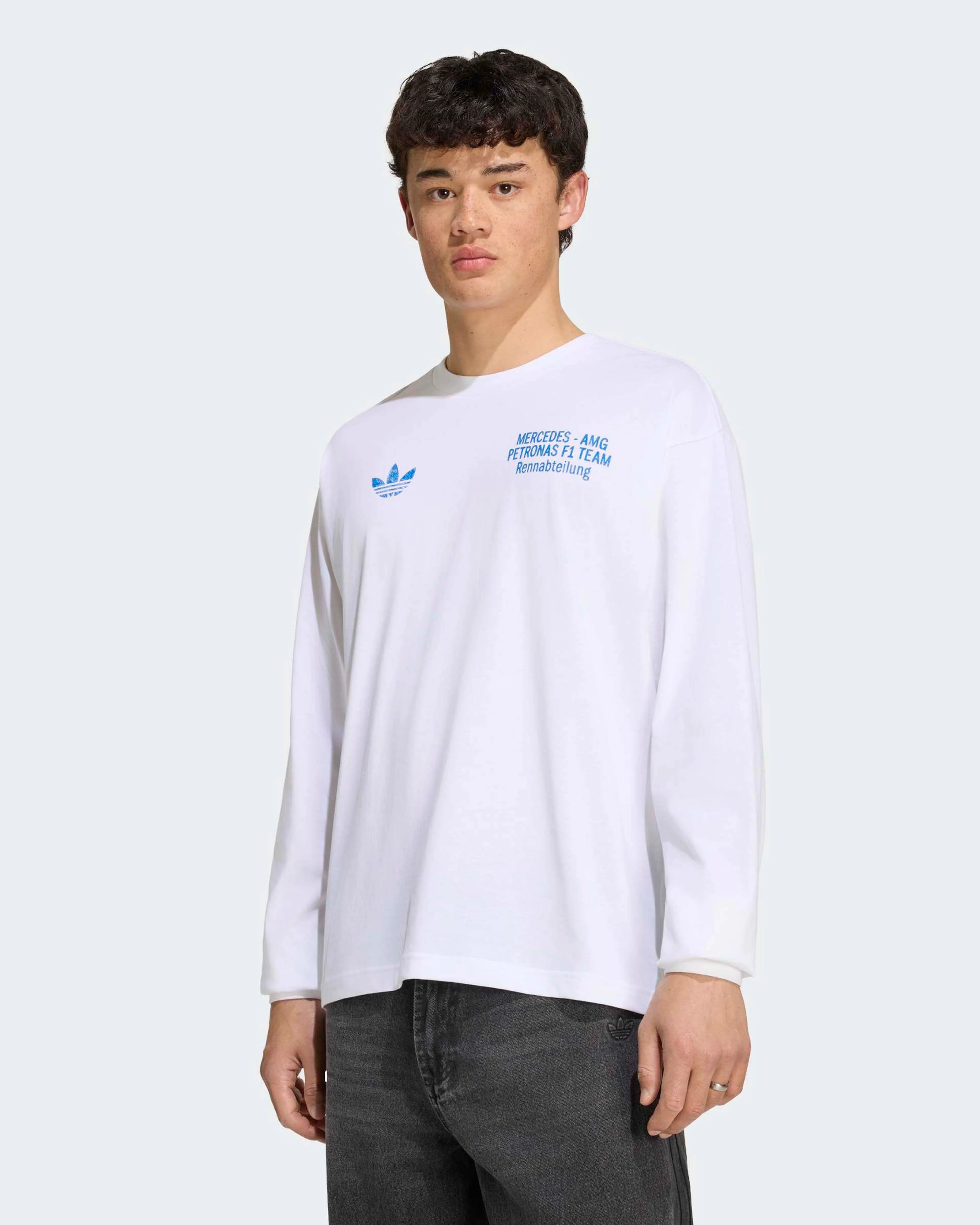Mens Blue Wonder Longsleeve T-shirt White - Image 3