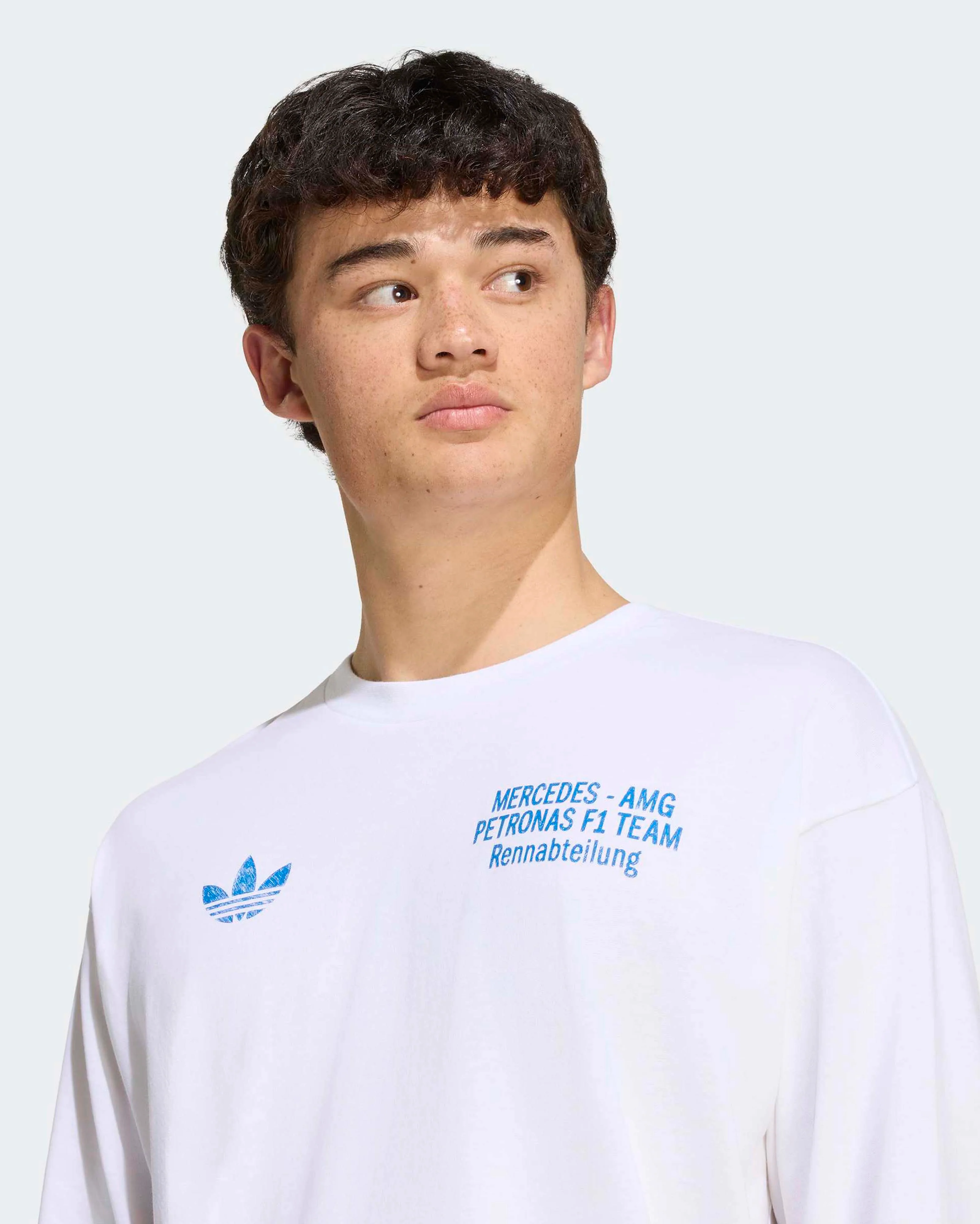 Mens Blue Wonder Longsleeve T-shirt White - Image 6