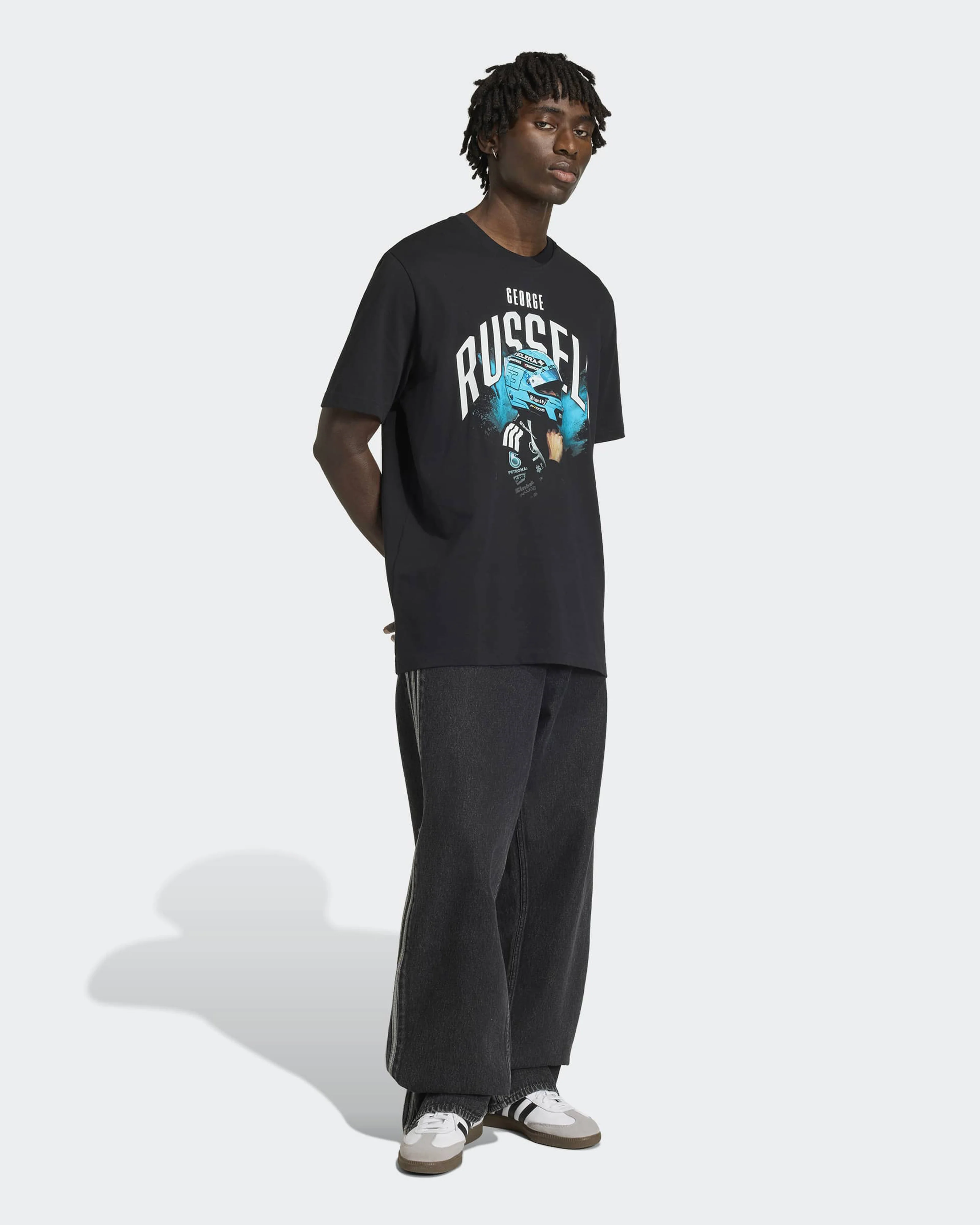 Mens George Russell Graphic T-shirt Black - Image 3