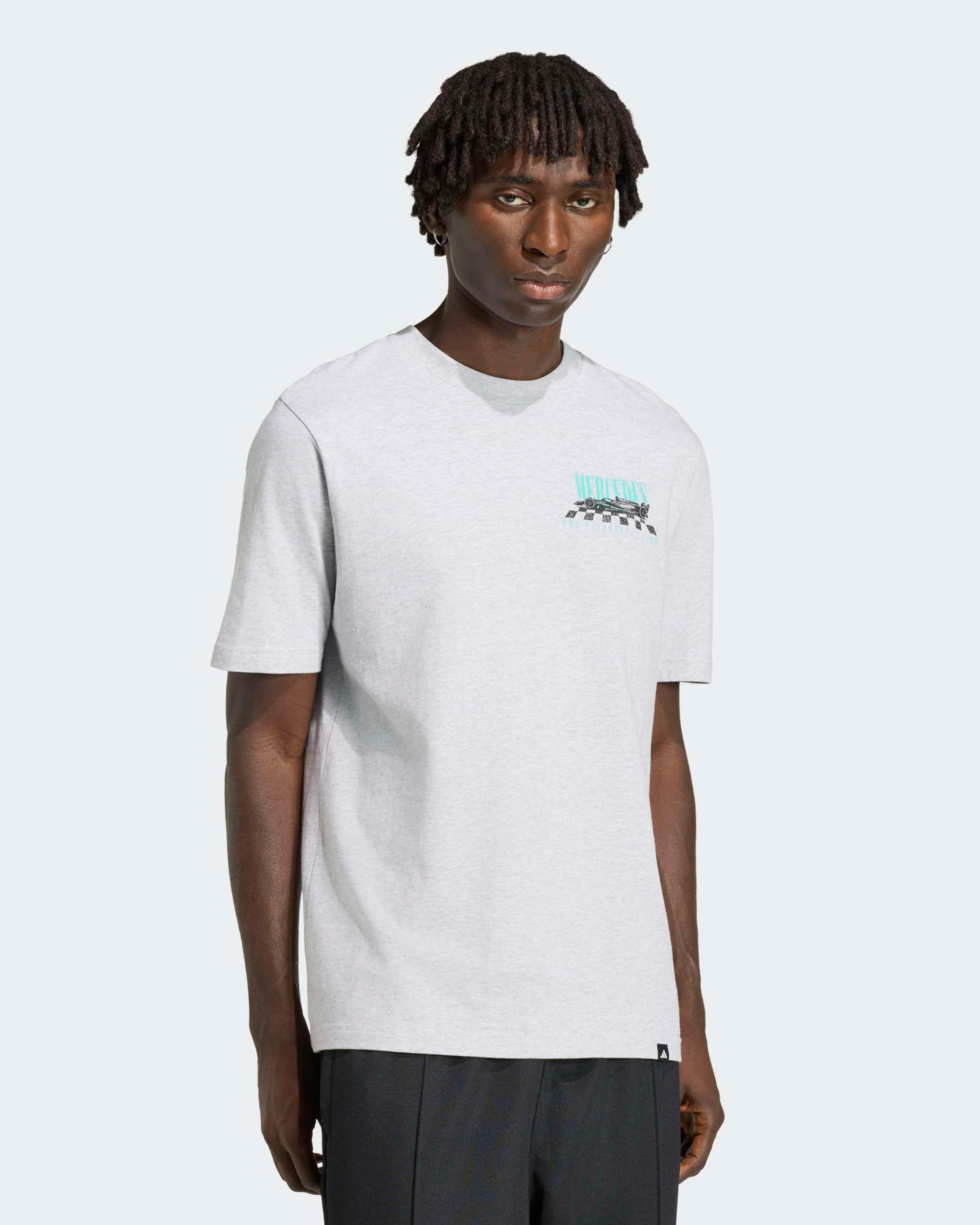 Mens Graphic Overtake T-shirt Grey