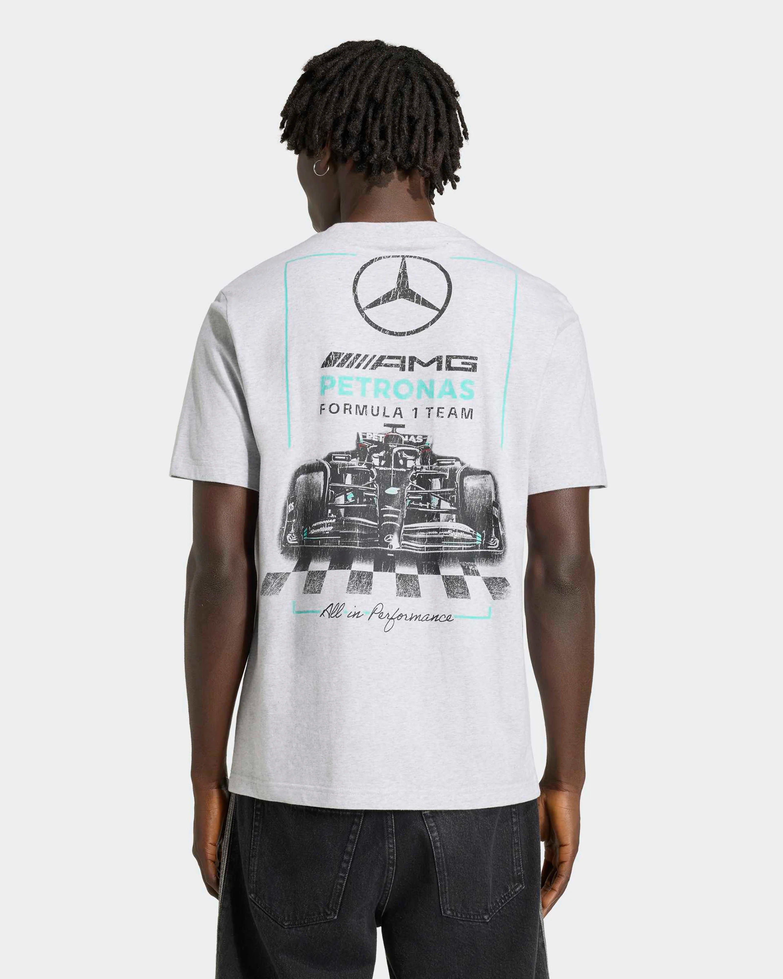Mens Graphic Race T-shirt Grey - Image 2