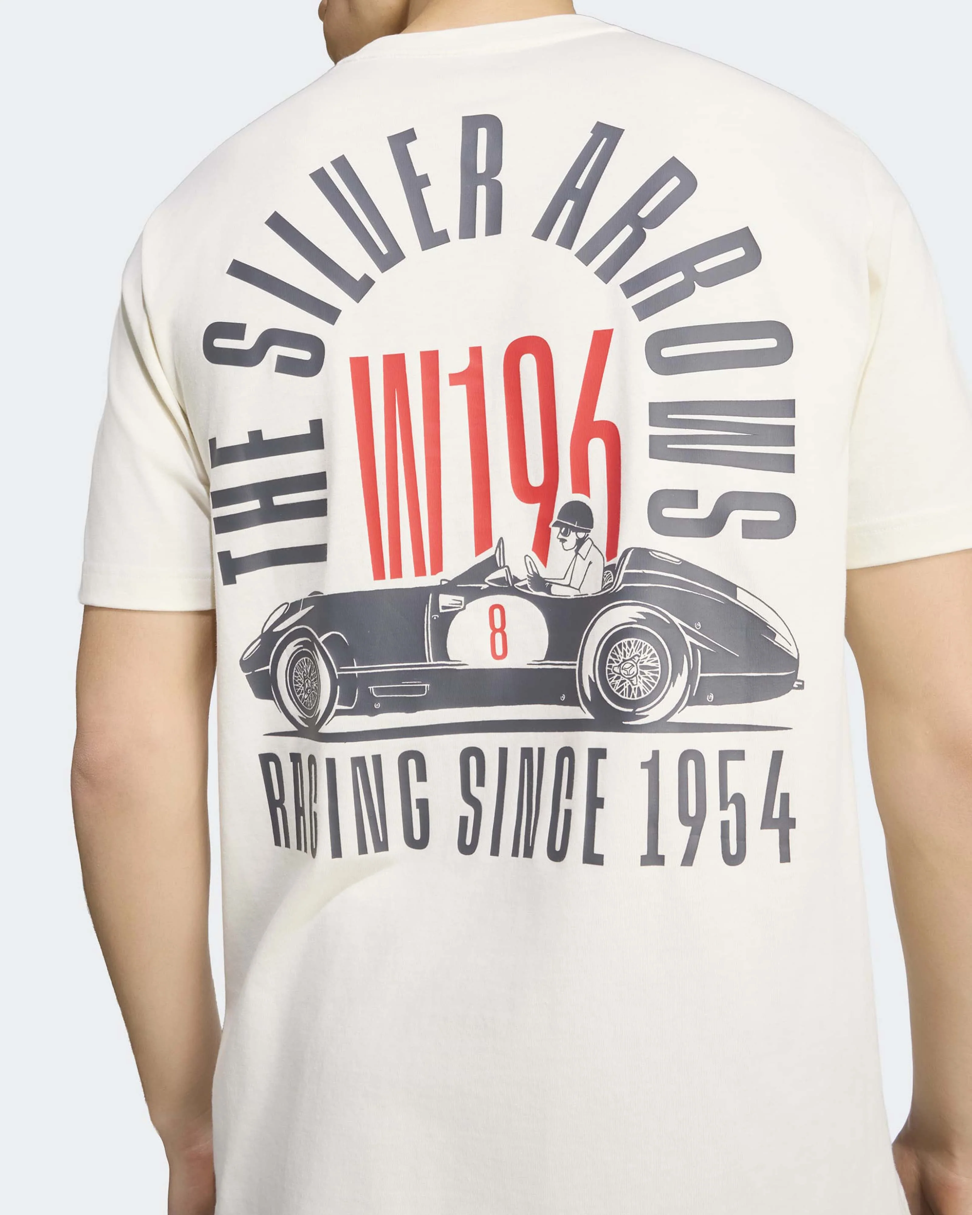 Mens Silver Arrows 1955 Graphic T-shirt Off White - Image 5