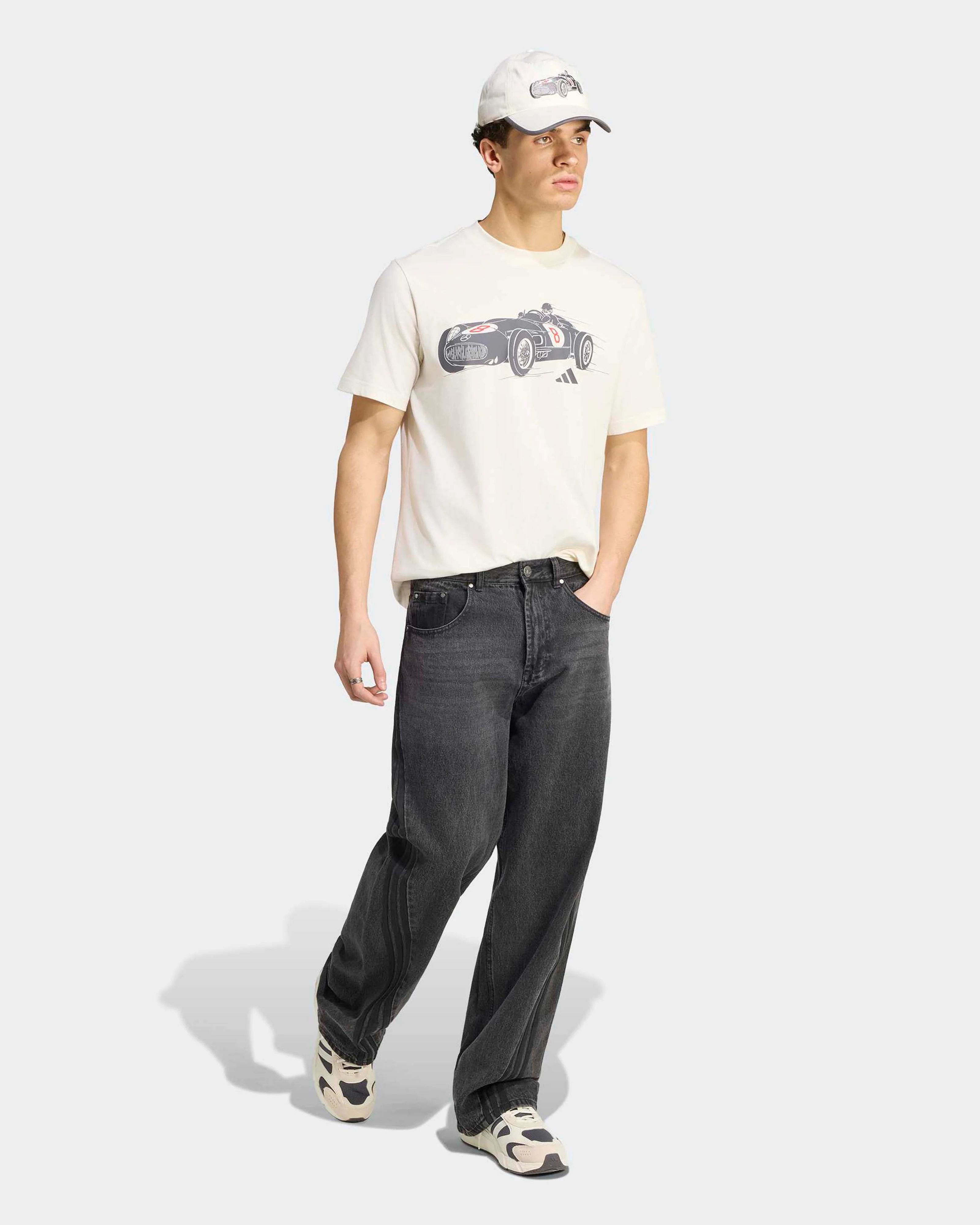 Mens Silver Arrows Graphic T-shirt Off White - Image 4