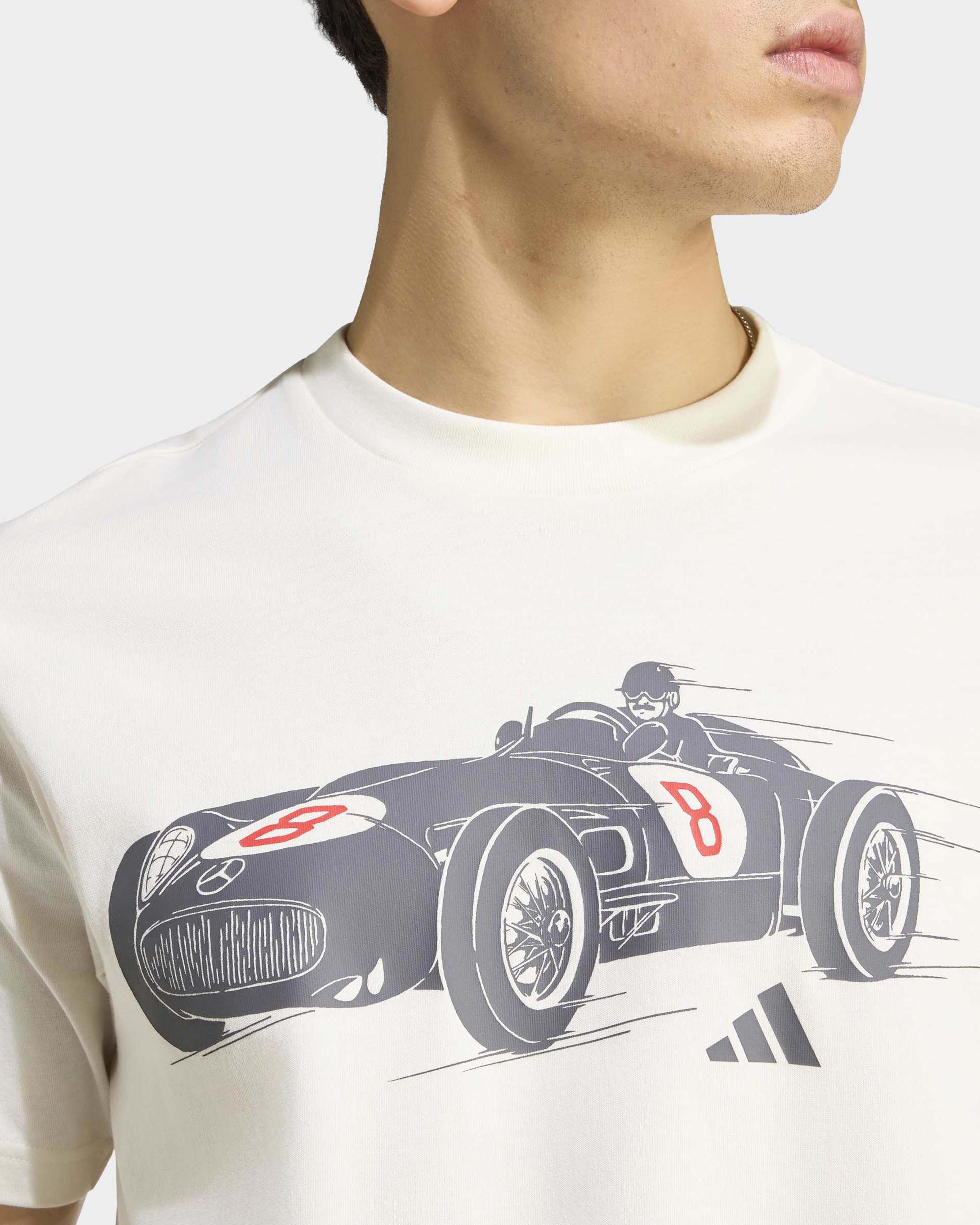 Mens Silver Arrows Graphic T-shirt Off White - Image 5