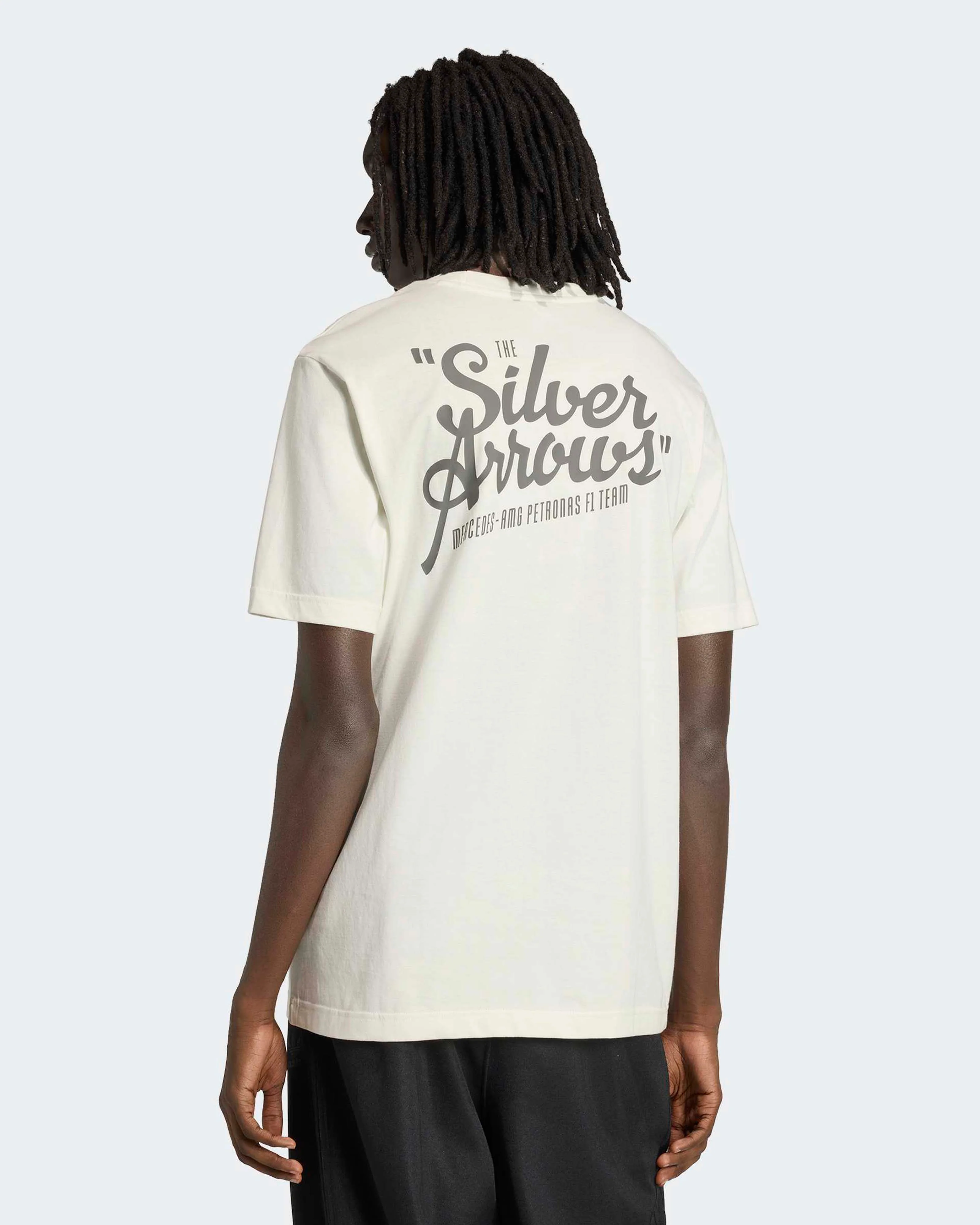 Mens Silver Arrows Heritage Slogan T-shirt Off White - Image 2