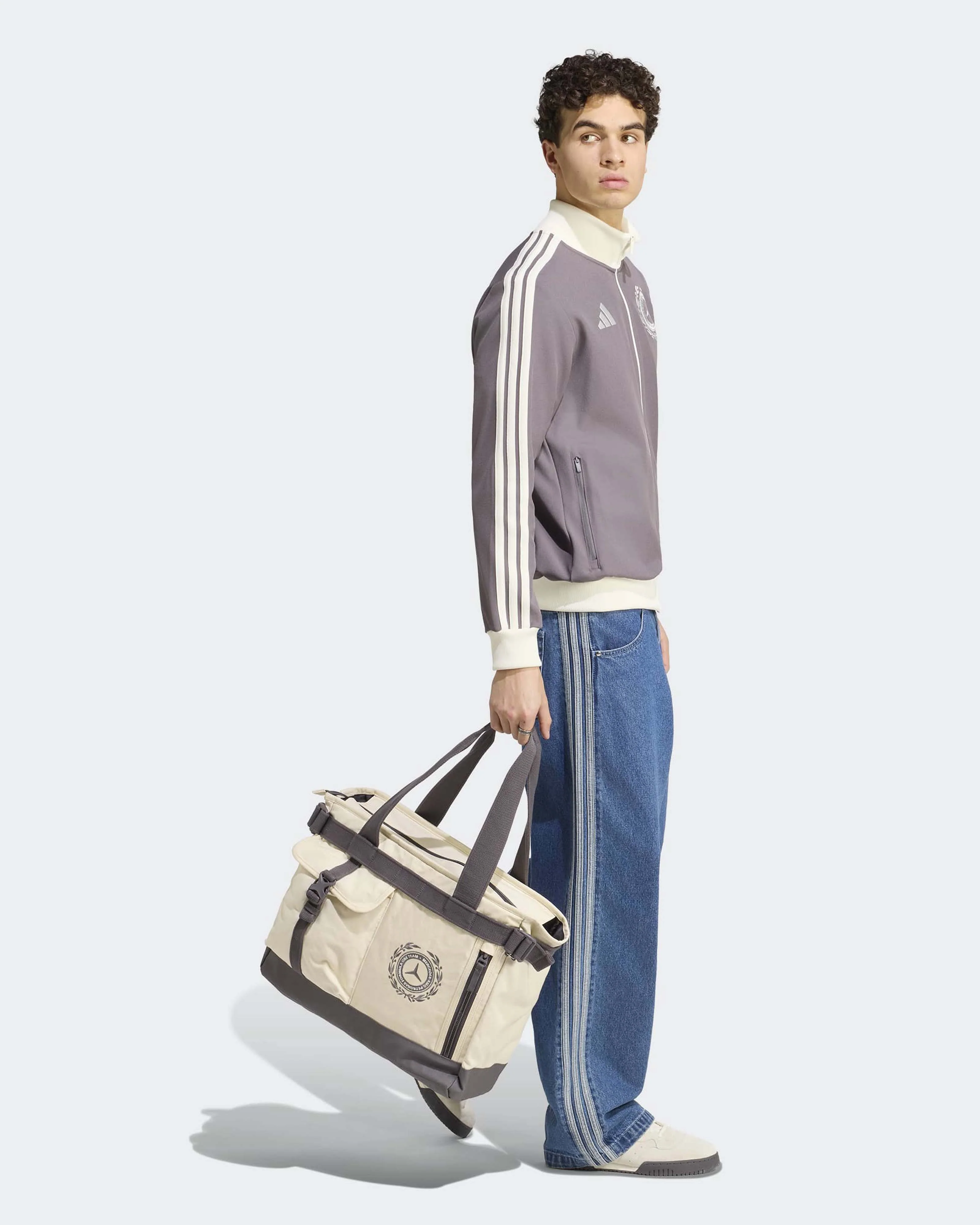 Mens Silver Arrows Icon Track Top Grey - Image 3