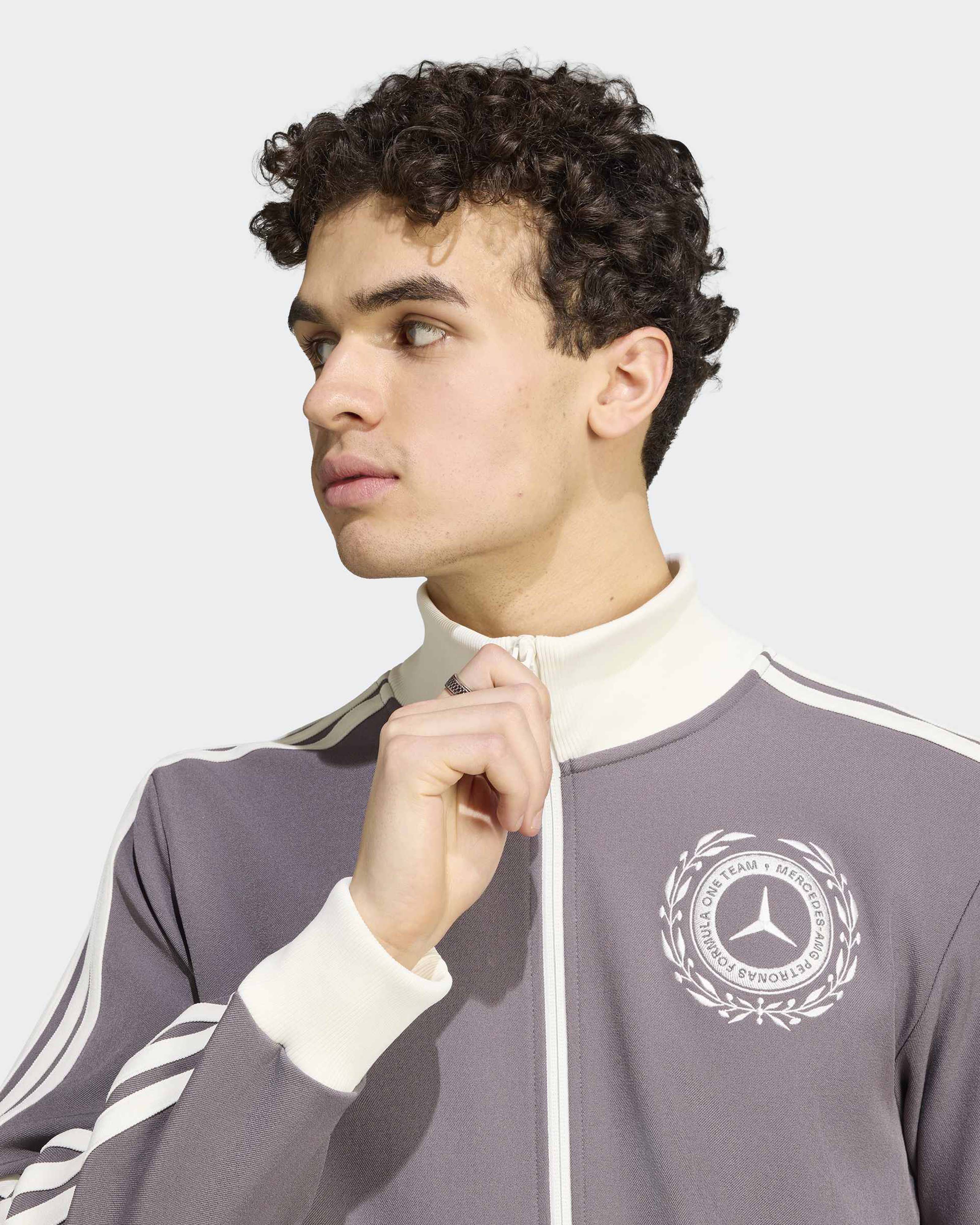 Mens Silver Arrows Icon Track Top Grey - Image 5