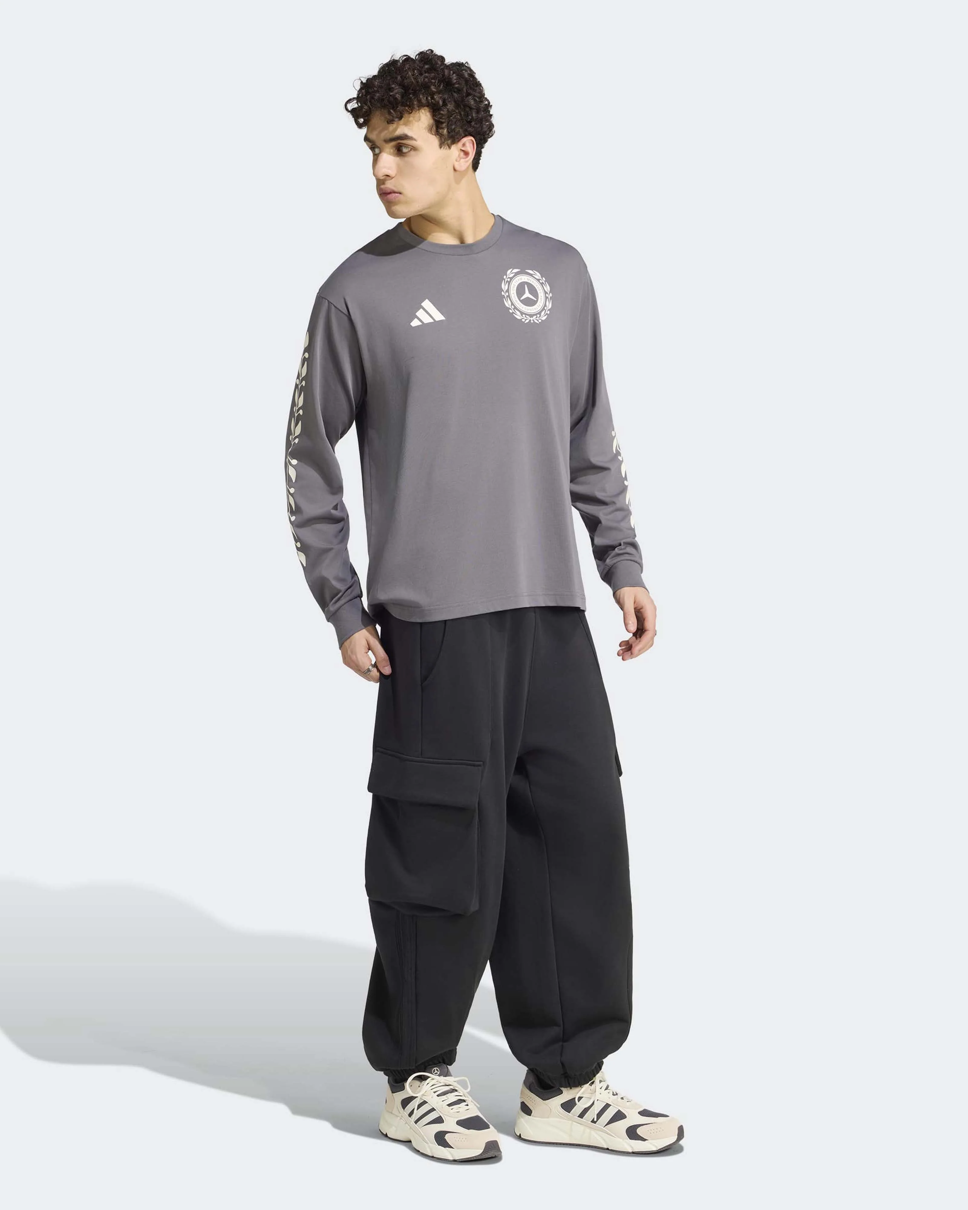Mens Silver Arrows Longsleeve T-shirt Grey - Image 3