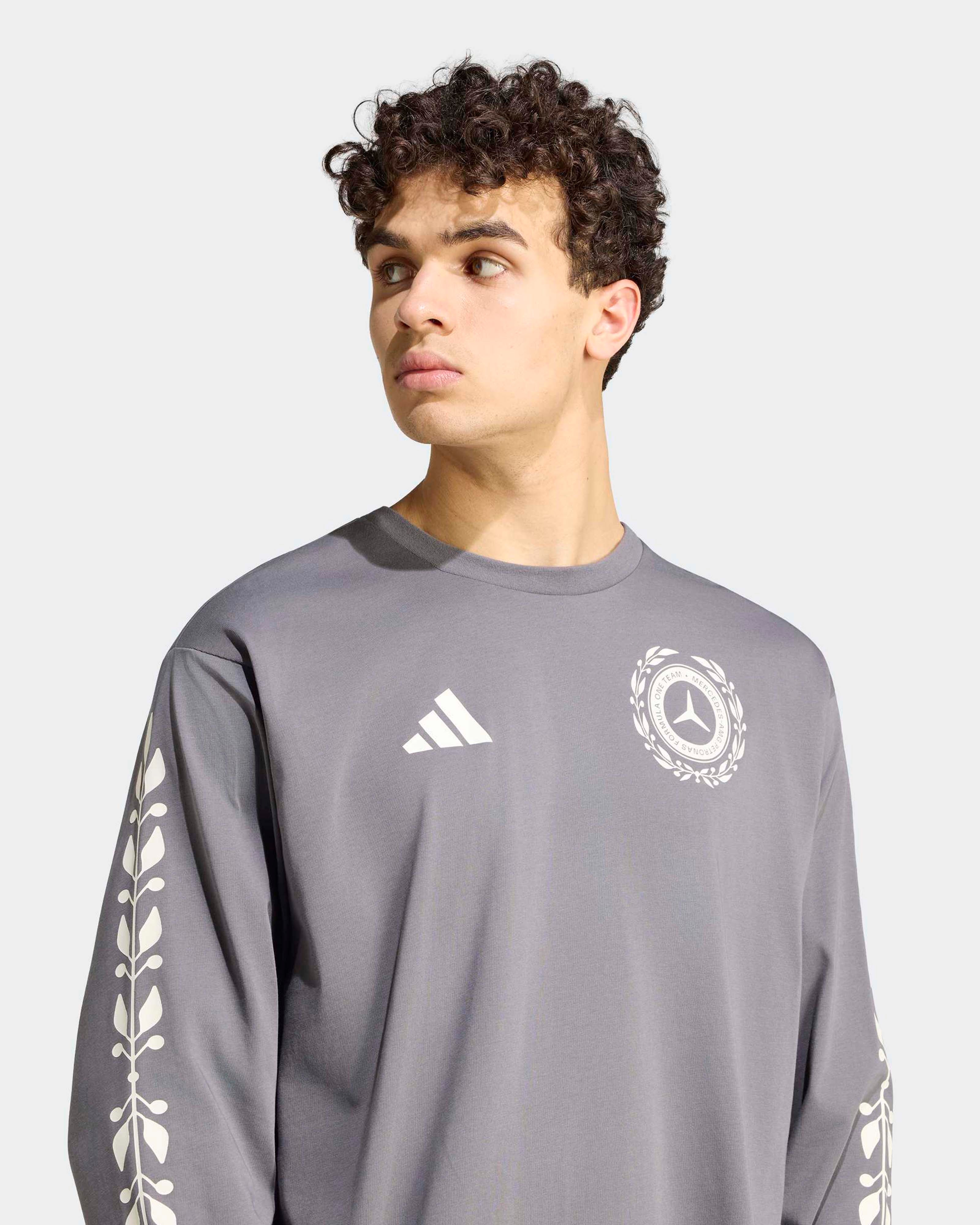 Mens Silver Arrows Longsleeve T-shirt Grey - Image 4