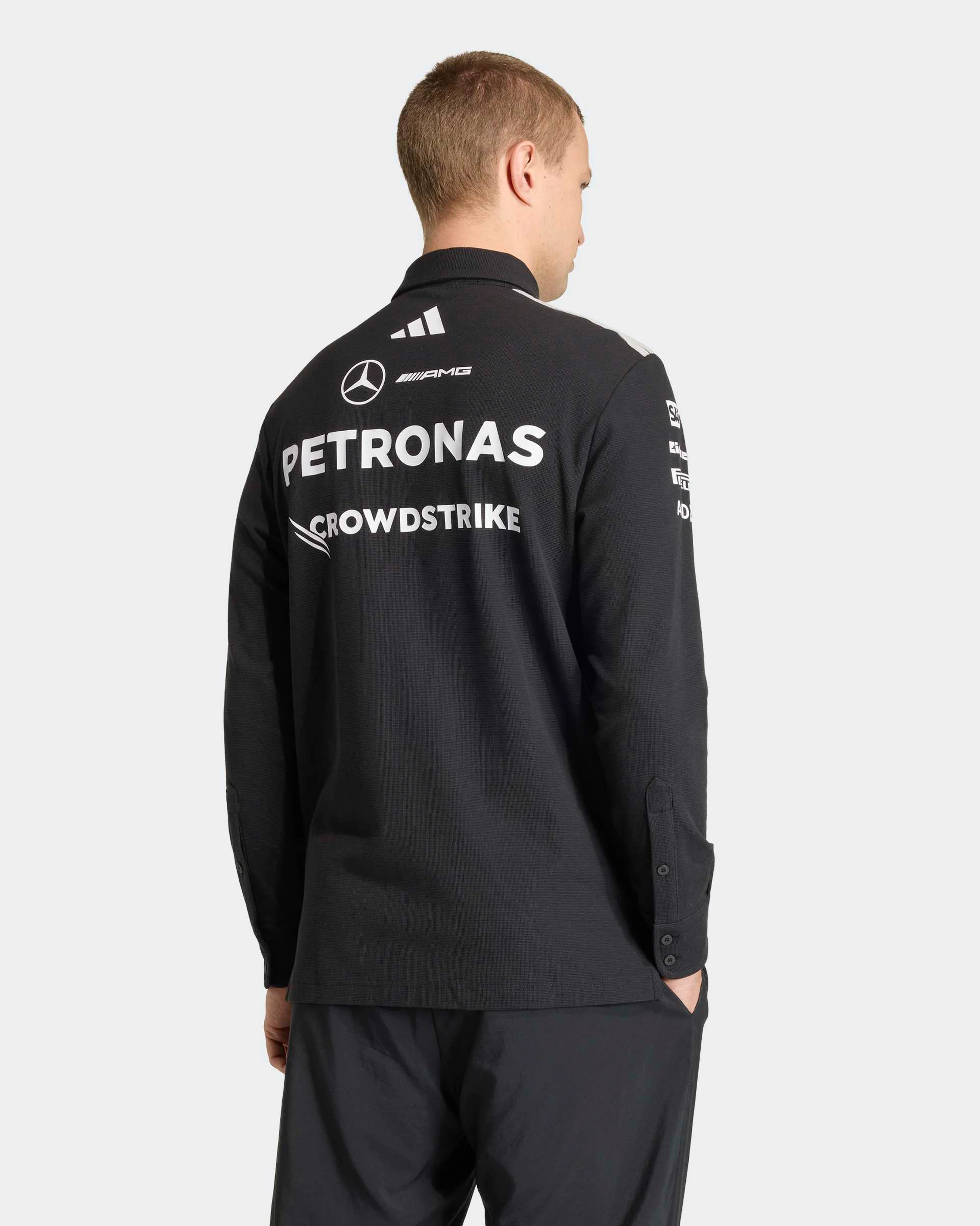 Mens 2026 Team Long-Sleeve Polo Black - Image 4
