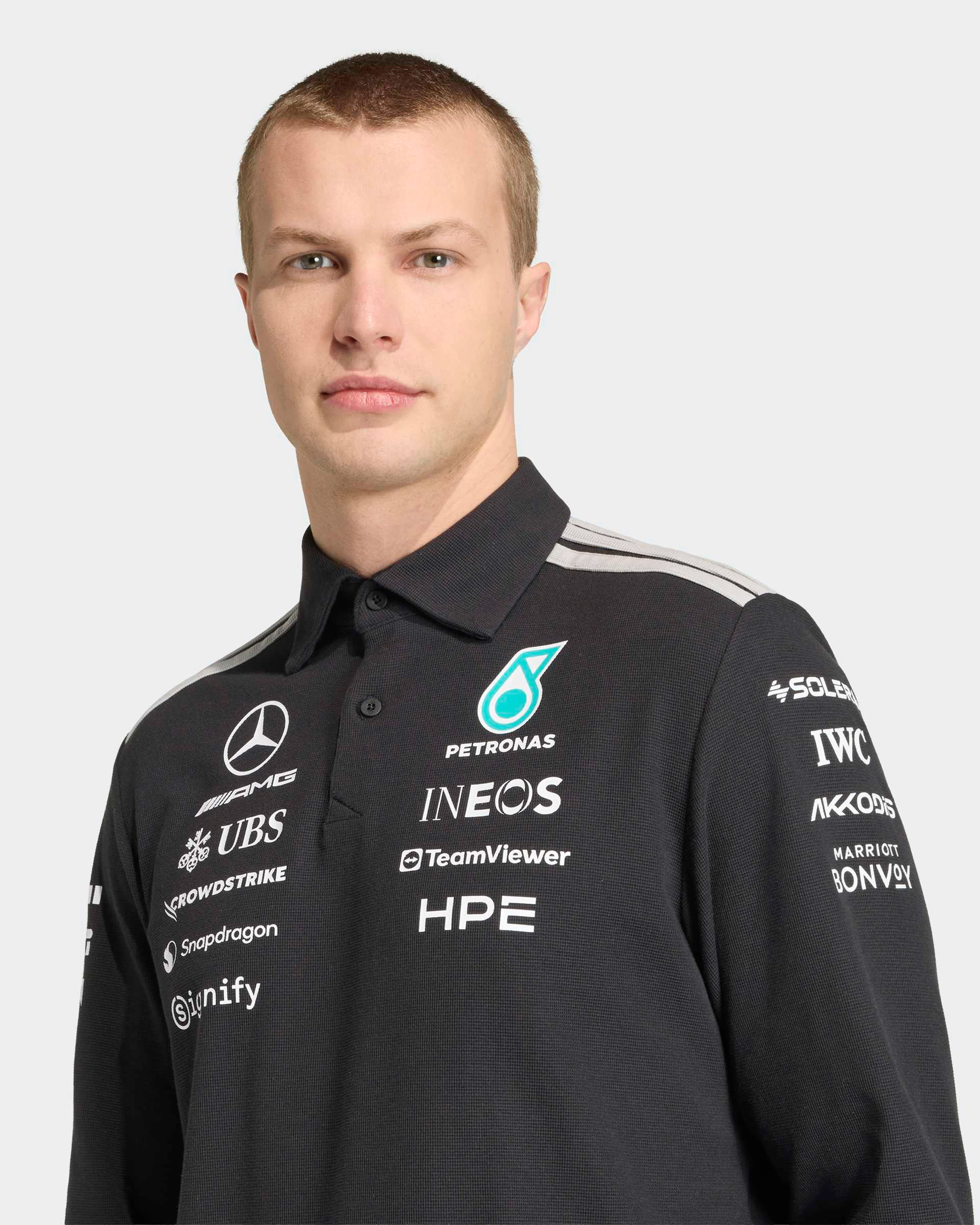 Mens 2026 Team Long-Sleeve Polo Black - Image 6