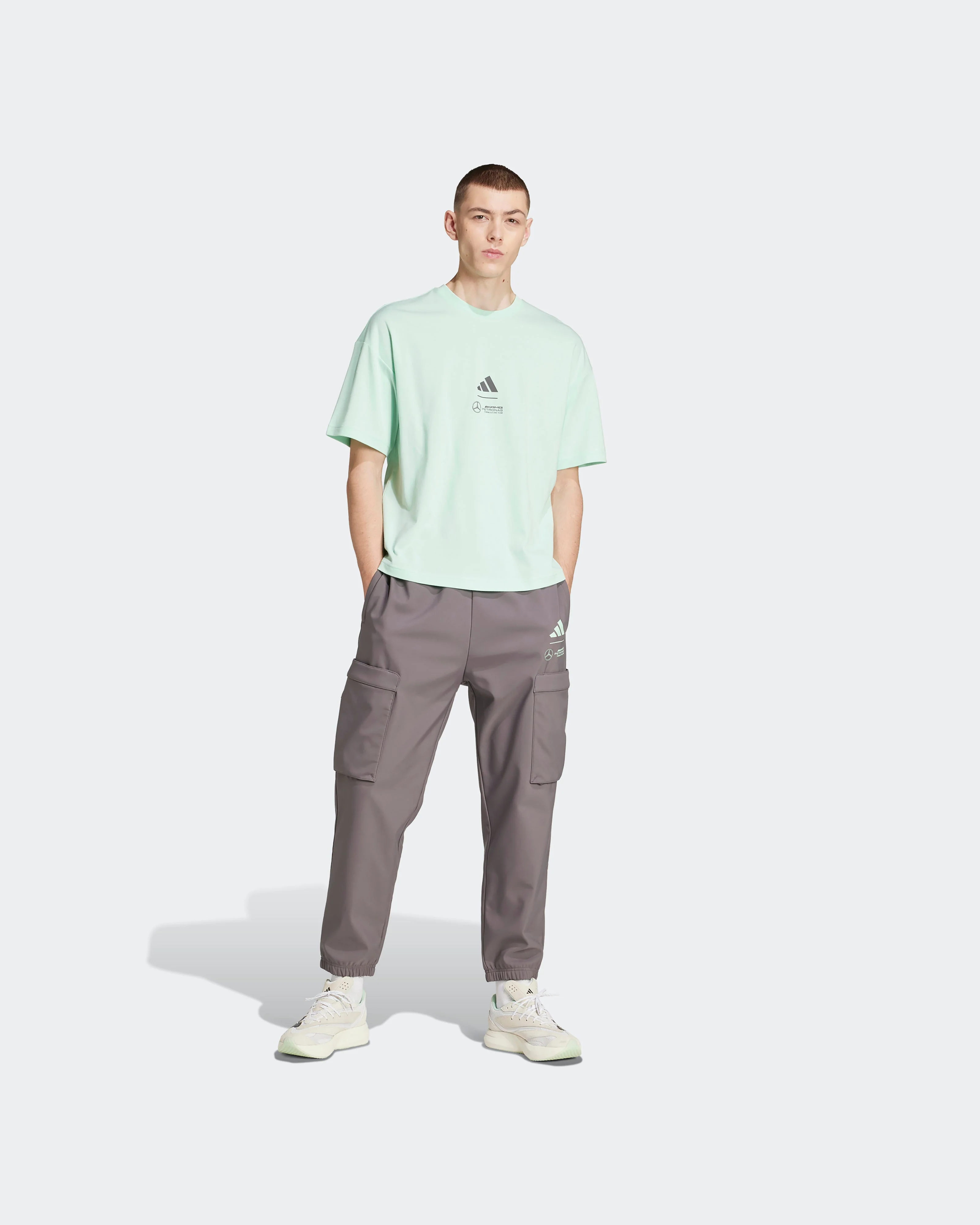 Mens Premium Woven Joggers Grey - Image 3
