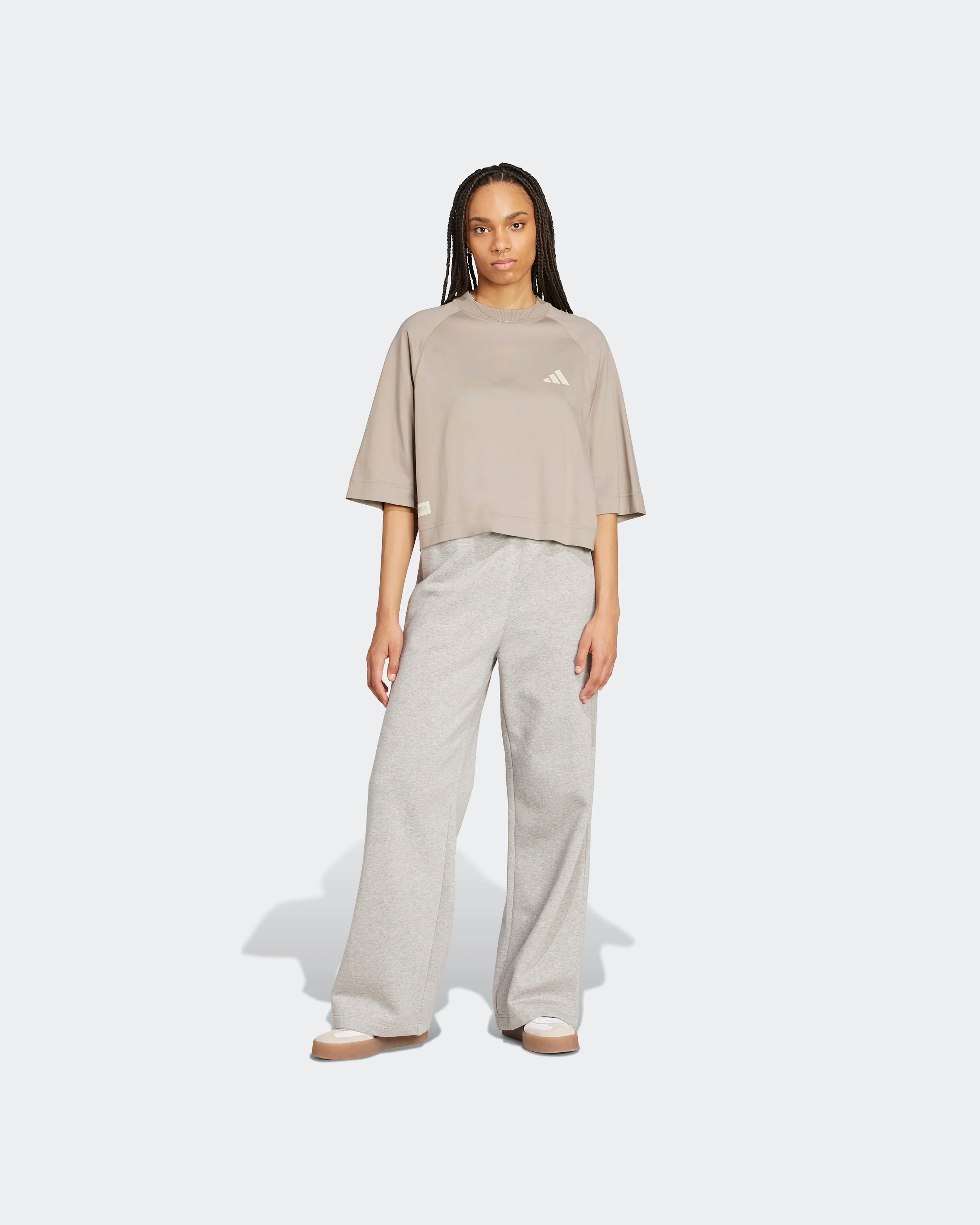 Womens Premium Sweat T-Shirt Beige - Image 3