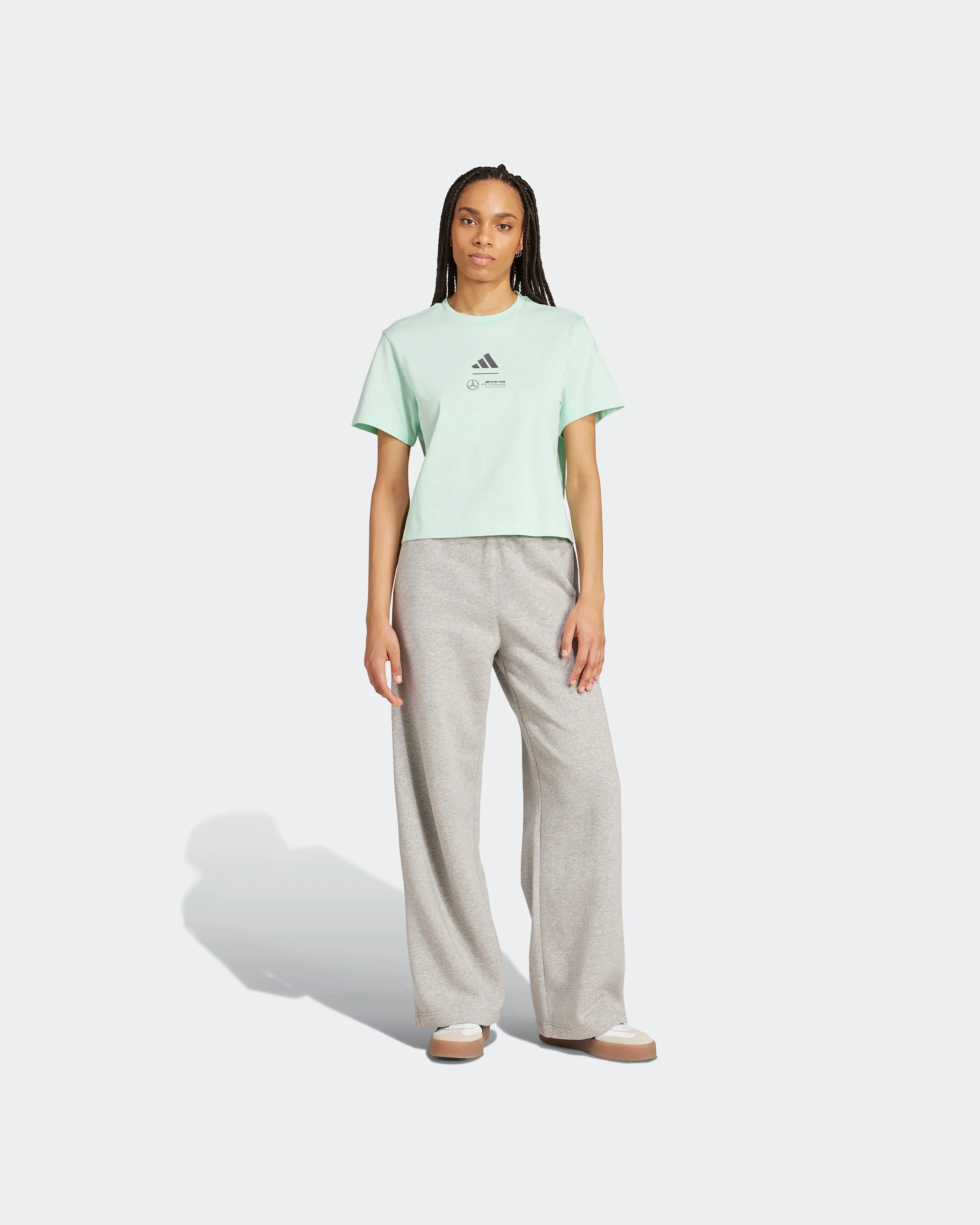 Womens Premium Woven Crop T-Shirt Green - Image 4